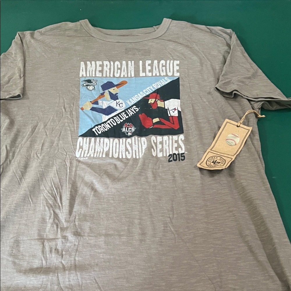 American League Championship Series 2015 Graphic Tee - Gray blue jays & royals - Picture 1 of 3